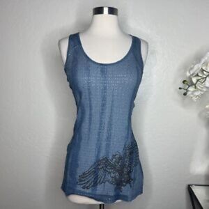 Salvage Ribbed Tiny Crystals Tank Tunic S